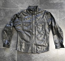Schwarzes lederhemd lederjacke gebraucht kaufen  Verl