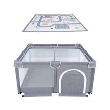 Kojec dla dzieci Oxford XL szary 125x125 cm z materacem - Star Ibaby na sprzedaż  PL
