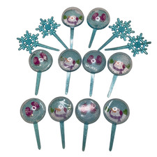 Globo de Neve 14 Decorações de Festa Cupcake Boneco de Neve Luvas Vermelhas Flocos comprar usado  Enviando para Brazil