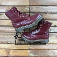 Botas Dr. Martens tamanho adulto Reino Unido 4 vermelhas 1460 Pascal sapatos de couro liso unissex comprar usado  Enviando para Brazil