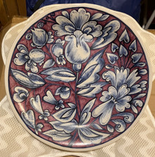 Placa de arte pintada à mão POLÔNIA azul e rosa floral 1978 ASSINADA - Frete Grátis comprar usado  Enviando para Brazil