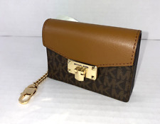 Carteira cartão Michael Kors Kinsley acordeão monograma couro marrom lona W3 comprar usado  Enviando para Brazil