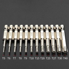 Brocas de chave de fenda magnética Torx haste sextavada 1/4" 50/75/100/150mm T5-T40, usado comprar usado  Enviando para Brazil