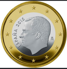 Moeda Espanha 1€ 1 euro 2015 UNC Novo Rei Felipe VI Philip primeiro real bimetálico comprar usado  Enviando para Brazil