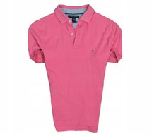 TOMMY HILFIGERs Dwuwarstwowa bawełniana koszulka polo męska różowa M na sprzedaż  PL
