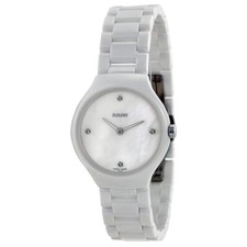 Relógio feminino Rado Thinline 30mm quartzo branco mostrador esfregão cerâmica R27958902 comprar usado  Enviando para Brazil