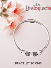 Bracelet breloques acier d'occasion  Viarmes