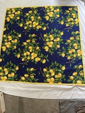 Usado, Toalha de Mesa Azul Marinho 54 X 54” Realto Made Italy Limões Brilhantes Algodão C comprar usado  Enviando para Brazil