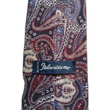 Gravata masculina Italianissimo 100% seda azul borgonha preta padrão geométrico  comprar usado  Enviando para Brazil