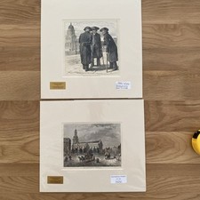 Litografías grabadas en madera para pensionistas e iglesia parroquial de Greenwich X2 c1870 segunda mano  Embacar hacia Mexico