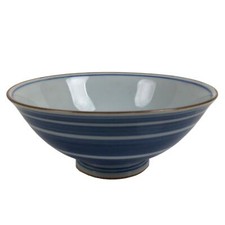 Tigela de arroz japonesa de porcelana Sometsuke Owan vintage larga branca linhas azuis Y35 comprar usado  Enviando para Brazil