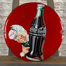 Insegna smaltata COCA-COLA ø 16,1" (41 cm) rara segnaletica ristorante..., usado comprar usado  Enviando para Brazil