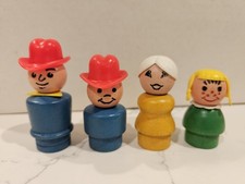 Vintage Fisher Price Little People Farm Family Corpo de Madeira Conjunto de 4 comprar usado  Enviando para Brazil