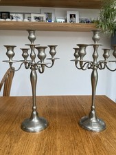 Large pewter candlesticks for sale  HAMPTON