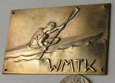 1938 Caiaque húngaro, placa de medalha de remo, placa de bronze WMTK 72x46x2mm, usado comprar usado  Enviando para Brazil