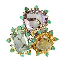 Usado, Anel de prata esterlina 925 oval citrino 59 ct ametrina feito à mão pedra preciosa tamanho 8 comprar usado  Enviando para Brazil