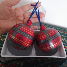 Tartan christmas baubles for sale Tartan christmas baubles for sale  BALLYCLARE