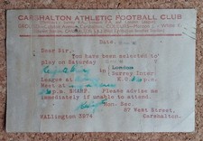 1945 carshalton athletic for sale 1945 carshalton athletic for sale  SUNBURY-ON-THAMES