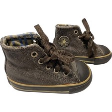 Tênis Converse All-Star bebê couro marrom cano alto tamanho: EUA 4 INFANTIL comprar usado  Enviando para Brazil