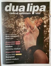Usado, Dua Lipa Live Tour Dates Ad 2025 Radical Optimism News Advert Poster 14x11” comprar usado  Enviando para Brazil