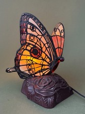 Abajur de mesa estilo Tiffany vitral escória borboleta luz noturna 8 7/8"H comprar usado  Enviando para Brazil