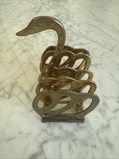 Suporte de guardanapo vintage latão cisne rack carta correio registro montanha-russa 4,75” altura MCM comprar usado  Enviando para Brazil