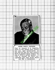 Herr fritz thyssen for sale  SHILDON