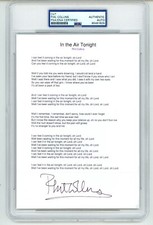 Phil Collins ~ Letra autografada assinada "In the Air Tonight" ~ PSA DNA Envelopado comprar usado  Enviando para Brazil