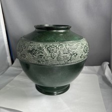 Vaso de bronze chinês antigo com cabo de leões ShiShi com assinatura comprar usado  Enviando para Brazil