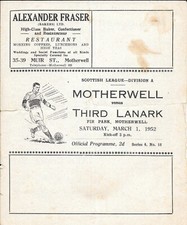 Motherwell third lanark for sale  CUPAR