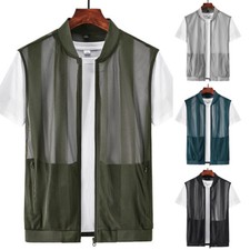 Colete de pesca masculino top coletes de verão jaqueta sem mangas vários bolsos J comprar usado  Enviando para Brazil