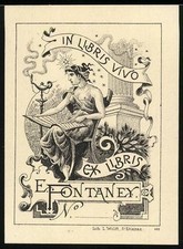 Exlibris VON L. Wolff para E. Fontaney Desnudo Mujer Con Manuskript Nebst Ölla comprar usado  Enviando para Brazil