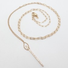Colar minimalista corrente delicada barra de diamante ouro amarelo 14K Selin Kent 28,5" comprar usado  Enviando para Brazil