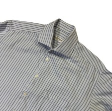 Camisa social masculina Giorgio Armani 15 38 R listra azul claro punho francês comprar usado  Enviando para Brazil