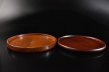 U4247: BANDEJA/placa de madeira japonesa esvaziada Senchabon 2 peças, comprar usado  Enviando para Brazil