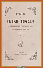 Epistolario giacomo leopardi usato  Bari