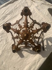 Candelabro antigo Art Nouveau Deco 5 luminárias de teto vintage policromado comprar usado  Enviando para Brazil