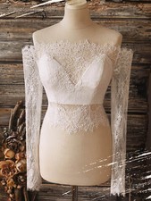 Usado, Vestido de noiva topper jaqueta acessórios de noiva branco marfim renda mangas compridas comprar usado  Enviando para Brazil