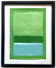 Pintura Acrílica Original Mark Rothko Arte Abstracto Diseño Verde Firmado Vogue E10 segunda mano  Embacar hacia Mexico