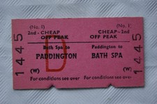 Bilhete de tabuleiro British Railways 2º spa de banho barato fora de pico para Paddington comprar usado  Enviando para Brazil