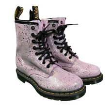 Bota feminina Dr. Martins 1460 8 olhos camurça lilás pintura metálica respingo tamanho 6 comprar usado  Enviando para Brazil
