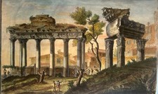 Usado, Roma, Tempio di Giove Tonante,Tempio Di Saturno.Acquaforte XVIII Secolo comprar usado  Enviando para Brazil