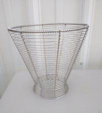 Cesto de lixo industrial de arame metal vintage 11" prata comprar usado  Enviando para Brazil