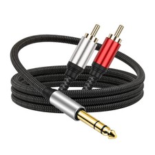 Cable adaptador de 6,35 mm a 2RCA excelente sonido audio divisor Y cable de inserción  segunda mano  Embacar hacia Mexico