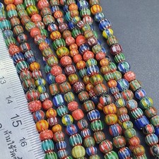 Contas de vidro vintage estilo veneziano africano Chevron 5 mm fio longo comprar usado  Enviando para Brazil