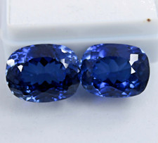 Par de pedras preciosas soltas certificadas almofada safira azul caxemira natural 17,50 quilates comprar usado  Enviando para Brazil