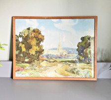 Vintage watercolour print for sale  TAUNTON