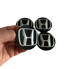 Tapacubos centrales de rueda Honda negros plata cromo logotipo tapacubos 2,25 pulgadas (juego de 4 piezas) segunda mano  Embacar hacia Mexico