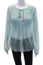 Blusa Calypso Saint Barth Feminina Manga Camponesa Floral Transparente Verde Tamanho M comprar usado  Enviando para Brazil