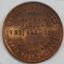 1976 David C. Stagg III Santa Rosa CA moeda rara revendedor token publicitário comprar usado  Enviando para Brazil